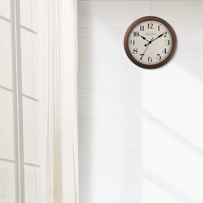 Presentime & Co 11.5" Farmhouse Antique Bronze/Rustic Round Decorative Wall Clock, Quartz Movement, Battery Operated, Rustic Bronze Finish - Image 5